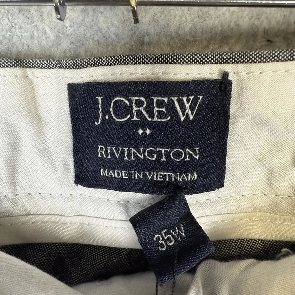 J. Crew Men's Size 35 Rivington Gray Flat Front Chino Shorts Cotton